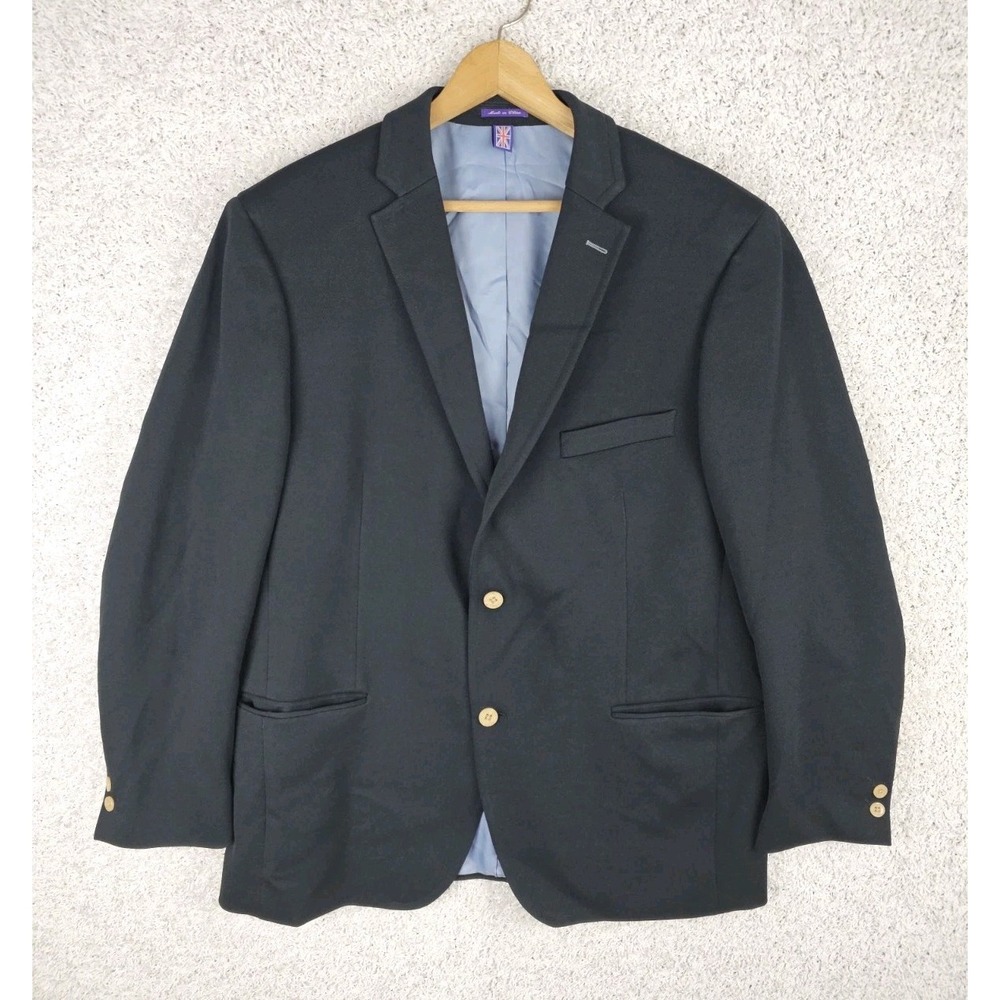 The Savile Row Co Sport Coat Blazer Mens 48 L Urban Blazer Soft Black‎ Charcoal